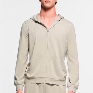 NWT Skims Men’s Jersey Lounge Zip-Up Hoodie Shale Size XL